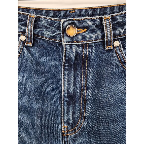 Ganni Dark Indigo Heavy Denim Straight Leg Jeans Women's Size 28 - Picture 4 of 11